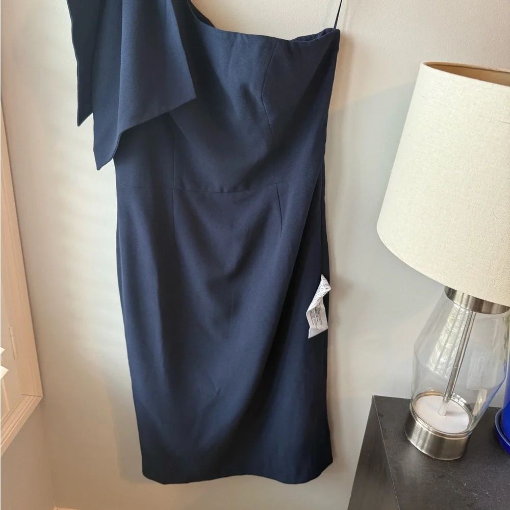 Dress The Population Tiffany One-Shoulder Navy‎ Dress NWT